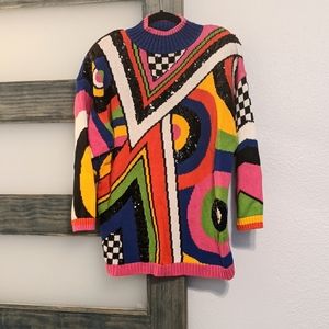 Vintage 80s color block sweater